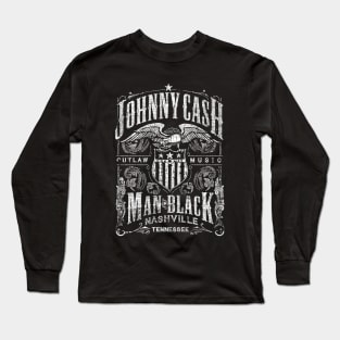 Johnny Cash outlaw music man in black nashville tennessee Long Sleeve T-Shirt